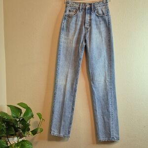 Zara Denim Blue High-Waisted Jeans